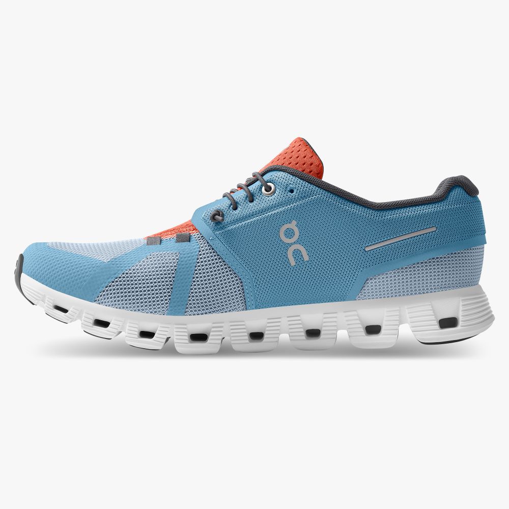 On Cloud 5 Push Sneakers Herr Blå Orange | Sverige-32817