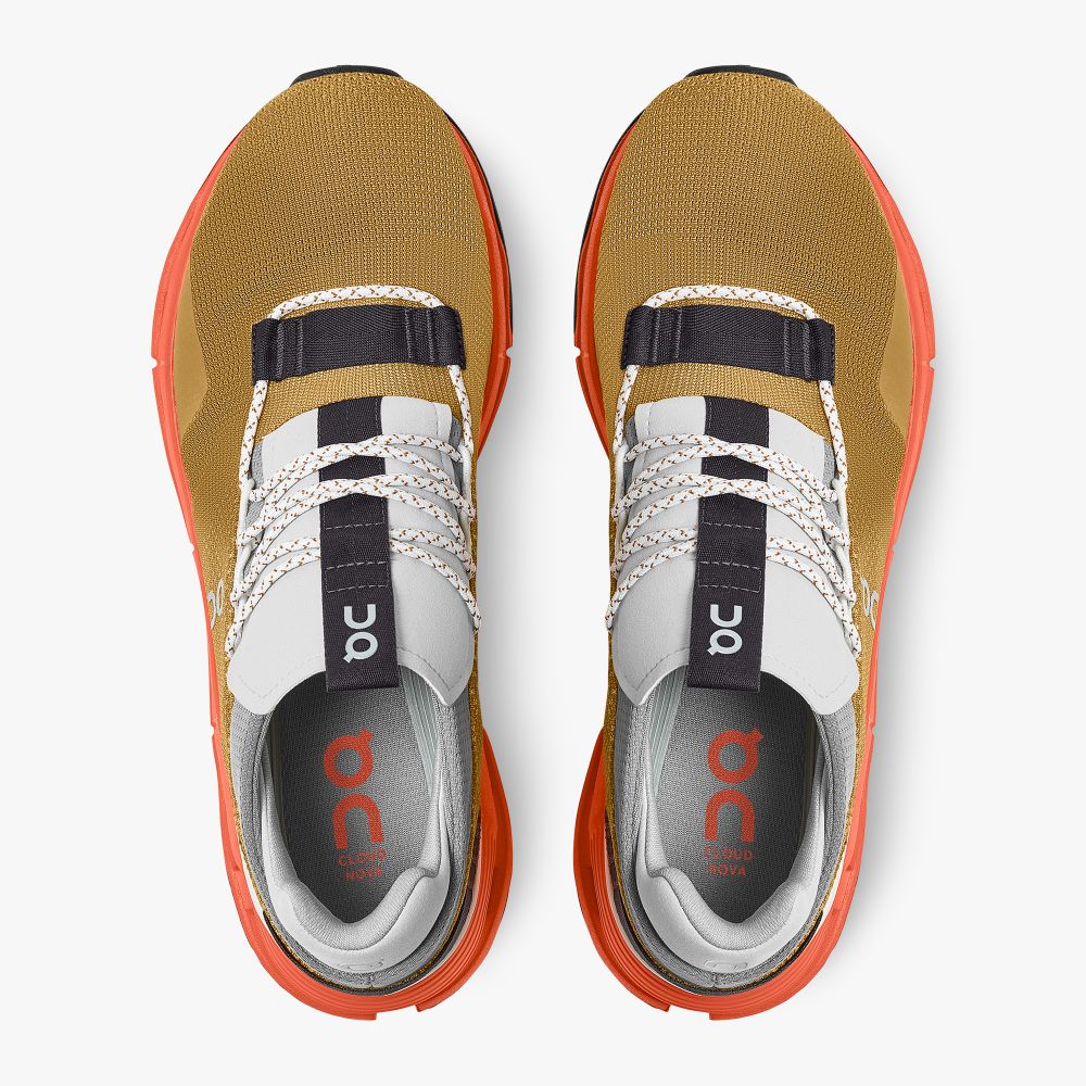 On Cloudnova Sneakers Herr Bruna Orange | Sverige-94652